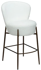 Dan-Form Orbit Boucle Barkruk Wit Met Ronde Rugleuning
