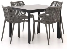 + 15% kassakorting | Diningset Forza  | 4 personen sintered stone | Tuinset stapelbaar | 5-delig | Kees Smit Tuinmeubelen