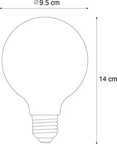 Set van 5 Smart E27 dimbare LED lampen G95 amber 4.9W 320 lm 2500K