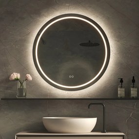 Hipp Design Phantom ronde spiegel met verlichting en verwarming 80cm