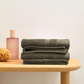 Set van 4 gastendoekjes in gekamd katoen, Kheops