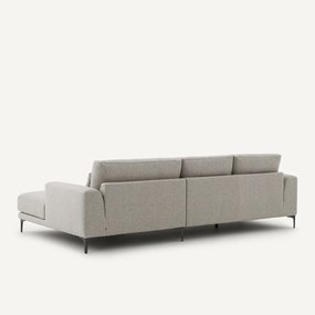 XL longchair met hoek rechts van gestructureerde viscose en linnen, MARSILE