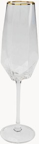Handgemaakte champagneglazen Diamond, 4-delig