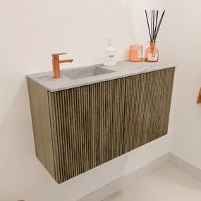 Mondiaz Joya DLux 70cm toiletmeubel dusk met wastafel faye links 1 kraangat glace