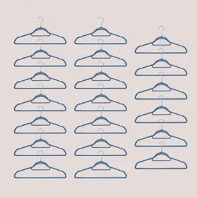 Set Van 20 Fluwelen Hangers Palou Grijsblauw - Sklum