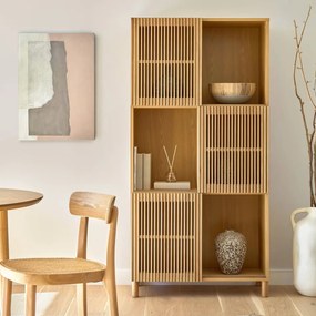 Kave Home Beyla Vakkenkast Met Latjes Eiken Hout - 42.5x84.5x170cm.