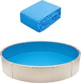 VEVOR Ronde zwembadfolie, φ 460x120 cm, binnenfolie, vervangende folie, binnenafdekking, zwembadfolie, standaard vinylfolie in Unibead-stijl, slijtvast, voor bovengrondse zwembaden met een wandhoogte van 120 cm, effen kleur