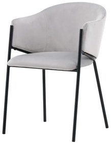 Jörn Eetkamerstoel - Sara -  Lichtgrijs - Fluweel - Jörn