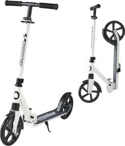 VEVOR Step (2 wielen) voor kinderen vanaf 8 jaar, stadsstep, kinderstep, straatstep met in hoogte verstelbaar stuur en antislip deck, opvouwbare step tot 100 kg, zwart + wit