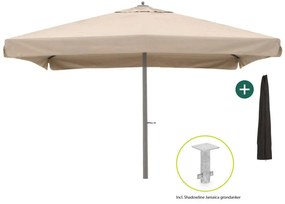 Parasol Shadowline Java | Inclusief hoes | Vierkant | 400x400cm | Met draaihendel | Bruin | Kees Smit Tuinmeubelen