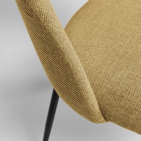 Kave Home Mahalia Eetkamerstoel Mosterdgeel Met Open Rugleuning