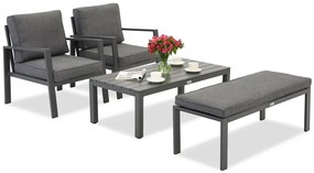 Zakintos Terrasmeubelset met bank antraciet Garden Point