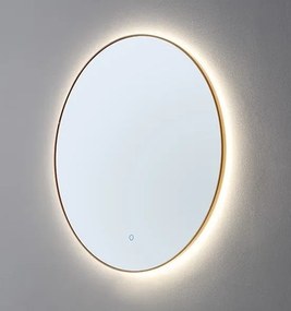 Lambini Designs Rodo ronde spiegel 60cm met spiegelverwarming en indirecte dimbare verlichting messing geborsteld