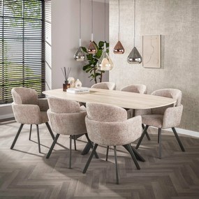 Ovale Eetkamertafel In Keramiek - 215 X 105cm.