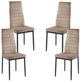 Set 4 Lauter Fluwelen Stoelen