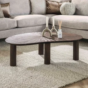 Salontafel Bruin Teakhout Organisch - 110 X 68cm.