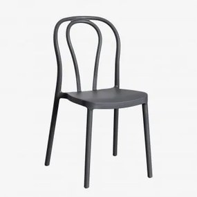 Set Van 2 Mizzi Stapelbare Eetkamerstoelen Grijs – Grafiet - Sklum