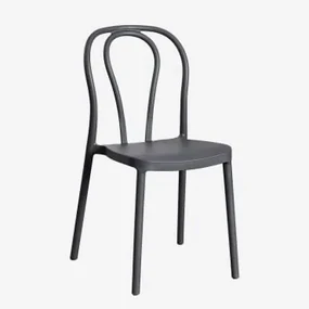 Set Van 2 Mizzi Stapelbare Eetkamerstoelen Grijs – Grafiet - Sklum