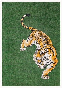 Platgeweven jacquard vloerkleed Tiger