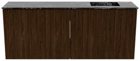 Mondiaz Joya DLux 100cm toiletmeubel walnut met wastafel faye rechts zonder kraangat lava