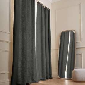 Gordijn in gewassen gevoerd linnen met ringen, Private