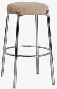 Pack Van 4 Hoge Krukken Bekleed En Van Ijzer Zantria ↑75 Cm & Stof Grijs – Taupe - Sklum