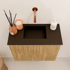 Mondiaz Joya 50cm toiletmeubel oak met wastafel faye midden zonder kraangat urban