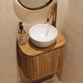 Livli Estrela toiletmeubel 40cm ribbelfront met witte waskom