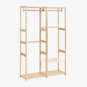 Deneb 2-delige Open Modulaire Kledingkast Met Bamboe Kledingrek Natuurlijk - Sklum