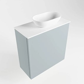 Mondiaz Fowy toiletmeubel 50cm clay met witte waskom rechts en kraangat