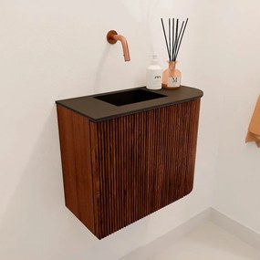 Mondiaz Joya 50cm toiletmeubel ronding rechts ruby met wastafel faye links zonder kraangat urban