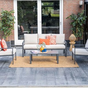 Garden Impressions Durban loungeset 4-delig - donker grijs - desert sand