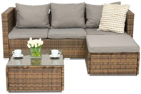 Roma Corner 4 Tuinpunt technorattan tuinmeubelen bruin