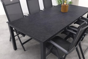 Hartman Milaan/Chaneo verstelbare tuinset - 220x100 cm. - 7-delig