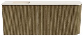 Mondiaz Joya DLux 100cm toiletmeubel ronding rechts dusk met wastafel faye links 1 kraangat meli