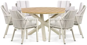 Tuinset 6 personen 150 cm Aluminium/rope Taupe Lifestyle Garden Furniture Verona/Ancona