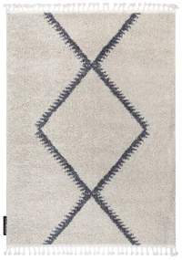 Tapijt BERBER MEKNES B5910 crème / grijskleuringrand ,  Barber , marokkaanse shaggy