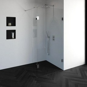 BRAUER Void inloopdouche helder glas 100x200 met 30 zijwand incl. glascoating chroom GS-VOI2H10030200CE