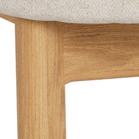 Mazzoni TORAY Beige (stof Apia 453)/eiken naturel onderstel - GESTOFFEERDE EETKAMERSTOEL VOOR KEUKEN/EETKAMER