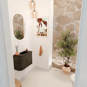 Mondiaz Joya 50cm toiletmeubel ronding links shadow met wastafel faye rechts 1 kraangat urban