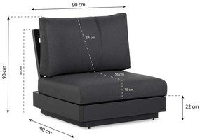 Hoek loungeset  Aluminium Grijs 4 personen Famous furniture Taranto