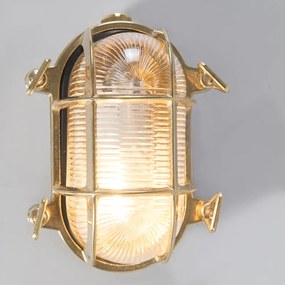Buitenlamp Retro wandlamp goud 18 cm IP44 - Nautica 2 ovaal Landelijk / Rustiek, Retro E27 IP44 Buitenverlichting