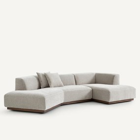 Rechter hoekbank in chenille fluweel, Jacopo