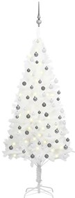 vidaXL Kunstkerstboom met LED's en kerstballen 180 cm wit