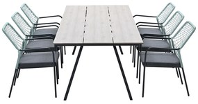 Garden Impressions Ross tuinset 7-delig zacht groen - Braga tuintafel 220x100 cm