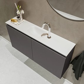 Mondiaz Ture 100cm toiletmeubel dark grey met wastafel talc midden 1 kraangat