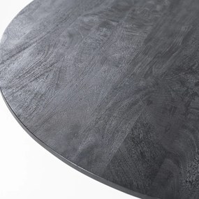 Eleonora Donny Ronde Eettafel Mangohout Zwart - 130 X 130cm.
