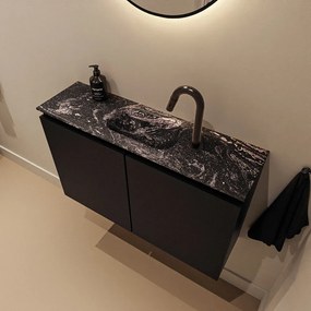 Mondiaz Ture DLux toiletmeubel 80cm urban met wastafel lava midden met kraangat