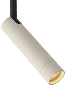 Moderne spot beige met zwart voor railsysteem 1-fase - Iconic Ivy