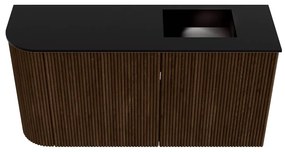 Mondiaz Joya 80cm toiletmeubel ronding links walnut met wastafel faye rechts 1 kraangat urban